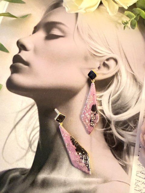 Długie Kolczyki "Fioletowa Noc"Głęboki Fiolet & Czerń |LEKKIE|StylDarkGlam