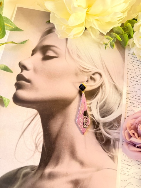 Długie Kolczyki "Fioletowa Noc"Głęboki Fiolet & Czerń |LEKKIE|StylDarkGlam