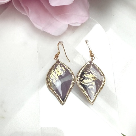 Eleganckie Kolczyki "Dymny Ametyst" Gliny Polimerowa Unikatowa Biżuteria