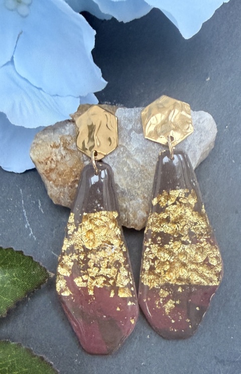 Kolczyki Rubinowy Bursztyn