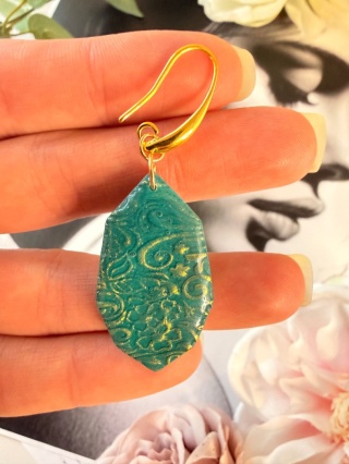 Kolczyki"Lazurowy Ornament" |Rękodzieło|Turkus&Złoto| Wyjątkowo LEKKIE