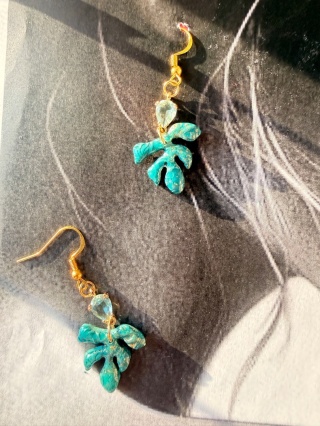 Wyjątkowe Kolczyki "Turkusowy Listek" |Rękodzieło YourLoo