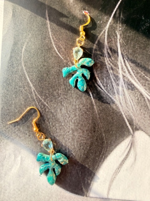 Wyjątkowe Kolczyki "Turkusowy Listek" |Rękodzieło YourLoo