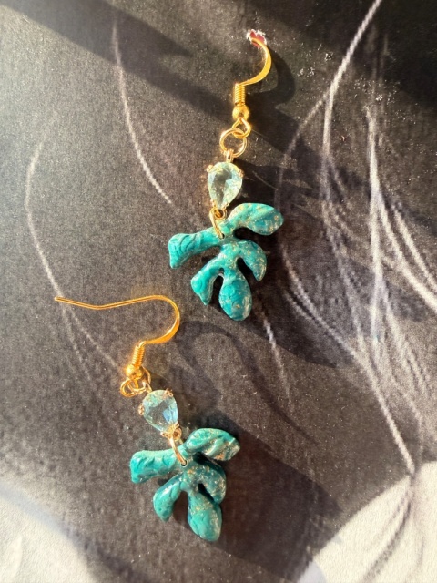 Wyjątkowe Kolczyki "Turkusowy Listek" |Rękodzieło YourLoo